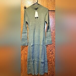 a. New Day Olive Green Ribbed Knit Maxi Dress NWT, Large